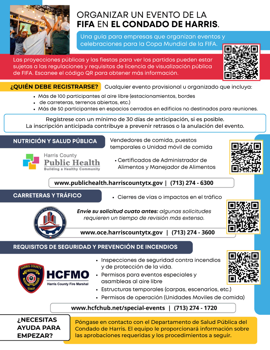 Springfdtx's tweet photo. FIFA is coming! @hcfmo has some information for businesses and individuals hosting large FIFA World Cup events in unincorporated areas of Harris County (like Spring).
#FIFAWorldCup #FIFAWorldCup2026 #HCFMO #Springtx https://t.co/lyesH2twvX