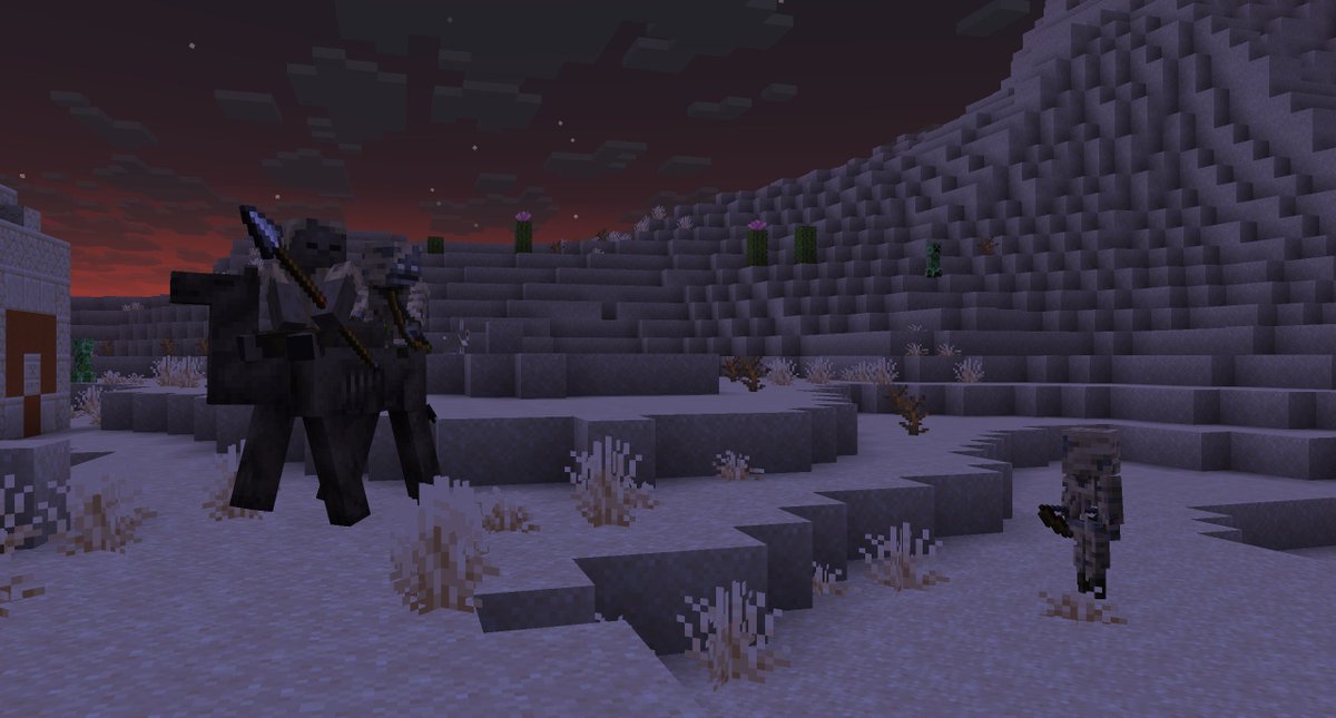 NovaWostra's tweet photo. Holy Larp.
The drops sure have issues but not even half a year ago we got a drop entirely focused around combat and new mobs and them being able to use some new mounts and spears. pale garden added an entire new hostile mob and the 2 major survival challenges where beloved https://t.co/Y4rots50Fy