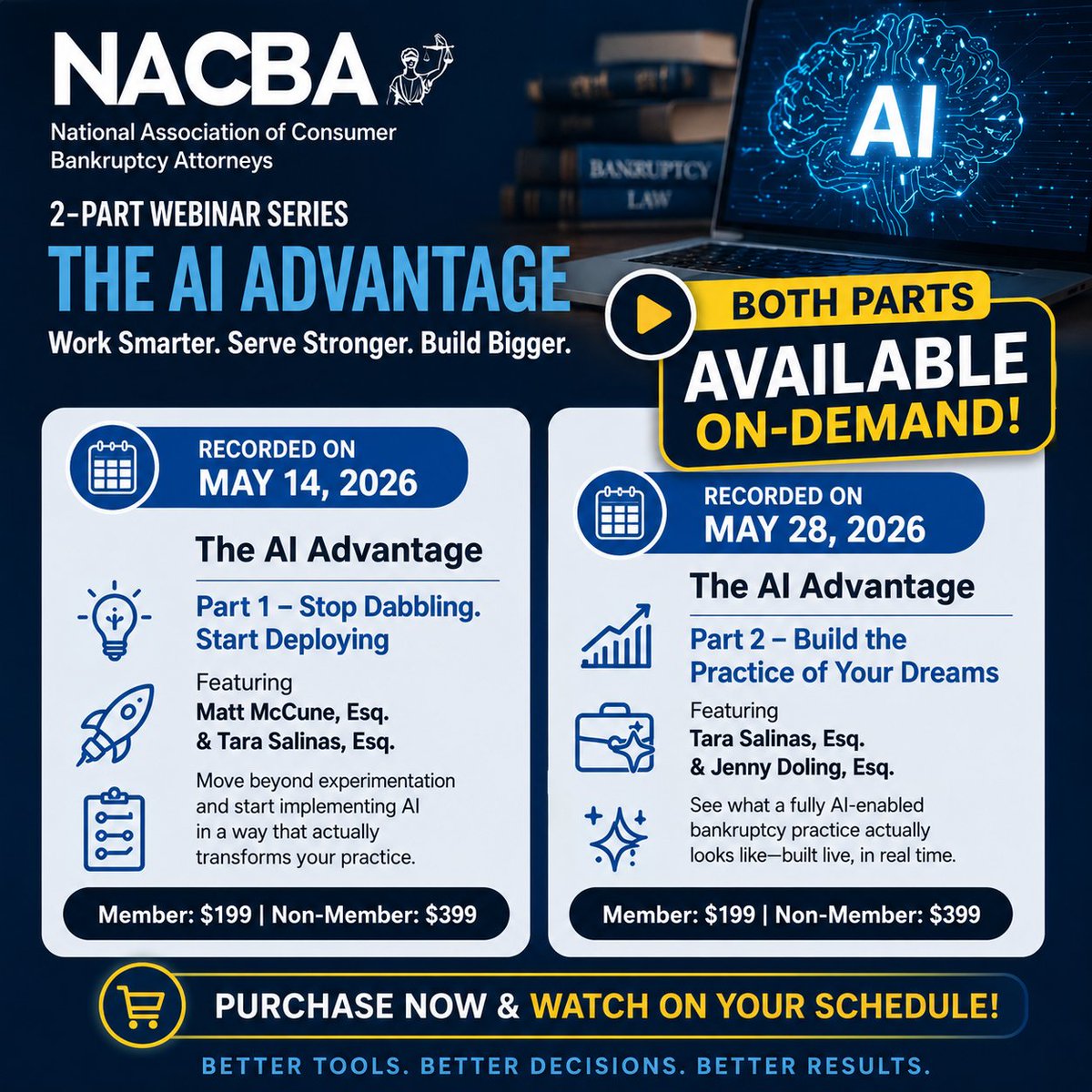 NACBAorg's tweet photo. Missed It Live? The AI Advantage Is Now Available On-Demand! 🤖

🖥️ Watch On Your Schedule. With on-demand access, you can watch at your convenience and revisit key concepts whenever you need them.

🔗 Purchase access today: https://t.co/ZbW6Q0EVZK 

#NACBA #AI #ondemand https://t.co/NMKa1Sgtgn