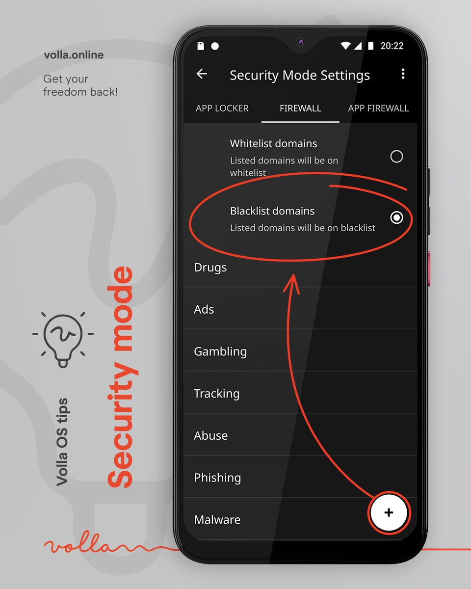 hello_volla's tweet photo. Volla OS tip:

✅ Use Blacklist to block dangerous domains from being accessed!

❗Important❗ While the security mode is activated, the settings cannot be changed🛡️

#Volla #VollaOS #OpenSource #Software #Hardware #Tip https://t.co/U7dER8q8Gd