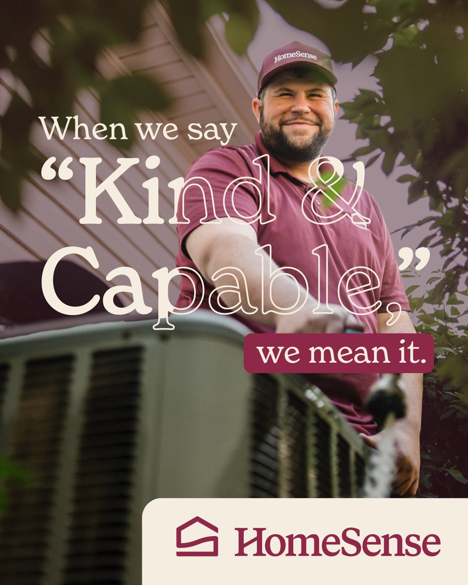 TrustHomesense's tweet photo. This isn’t just a tagline around here.

Being capable matters, but it's also the very LEAST we know we should accomplish for you.

Pairing it with kindness? That’s what makes the difference ❤️

Heating, Cooling, Plumbing, Electrical — and Kindness. Always. https://t.co/LAjpNstohU