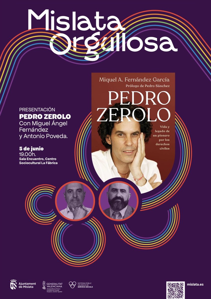 miquel_fer's tweet photo. Este viernes estaré en Mislata para la presentación de mi libro “Pedro Zerolo, vida y legado de un pionero por los derechos civiles”, acompañado de @ToniPoveda 

▪️ Viernes 5 de junio | 19:00 h
📍 Centro Sociocultural La Fábrica. C/ de Felipe Bellver, 43, Mislata. 

¡Os espero!❤️ https://t.co/lOXlJjWWjJ