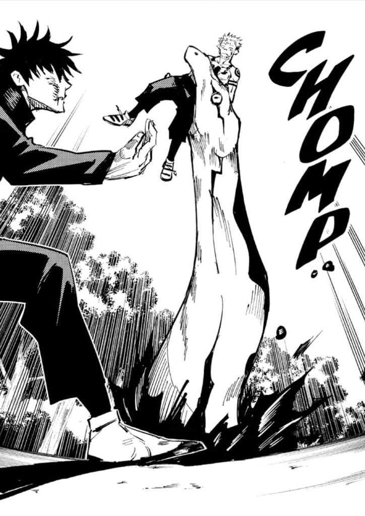 Standproud68's tweet photo. @HOPEFUL_STAR46 Sukuna summons a snake from beneath Chihiro that bites into him and drags him into the sky. It throws him around as Nue barges into him, shocking Yuji with its lightning. https://t.co/0Vvwp9bocL