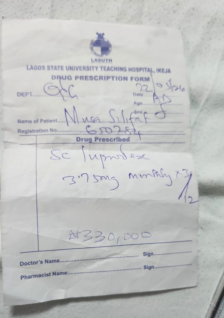 DelightedGifty's tweet photo. Hello everyone, 

We're soliciting for funds for a sister at LASUTH, Ikeja that's due for discharge after surgery but doesn't have the funds as she has exhausted her savings.

₦650,000 is needed to sort the bills including attached prescription.

Kindly check below for details. https://t.co/rYgLkgtxrE