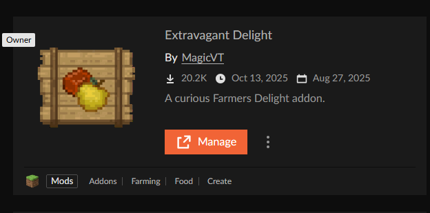 MagicVT_'s tweet photo. No entiendo nada, 20 K DE DESCARGAS?! tengo que publicar un fix urgente que arregle la compatibilidad con la 1.3 de Farmers Delight https://t.co/oJR8FY0wmt