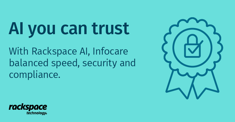 Rackspace's tweet photo. 💡 AI IN ACTION: Ask your data. Get clinical insight. 🩺 
@Infocarehealth used Amazon Q + QuickSight to simplify healthcare analytics on @AWS with security and compliance intact. Read the full case study: https://t.co/2Hk2R6Kpcg. https://t.co/c5VVb44ls1