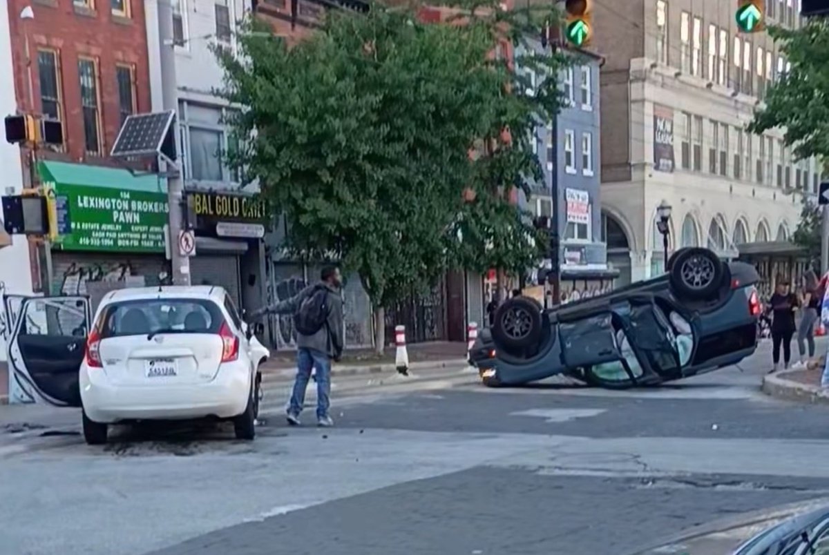 jedweeks's tweet photo. Yesterday was yet another day of Virginia tags trashing our streets and shutting down transit https://t.co/eckjH2n4NQ