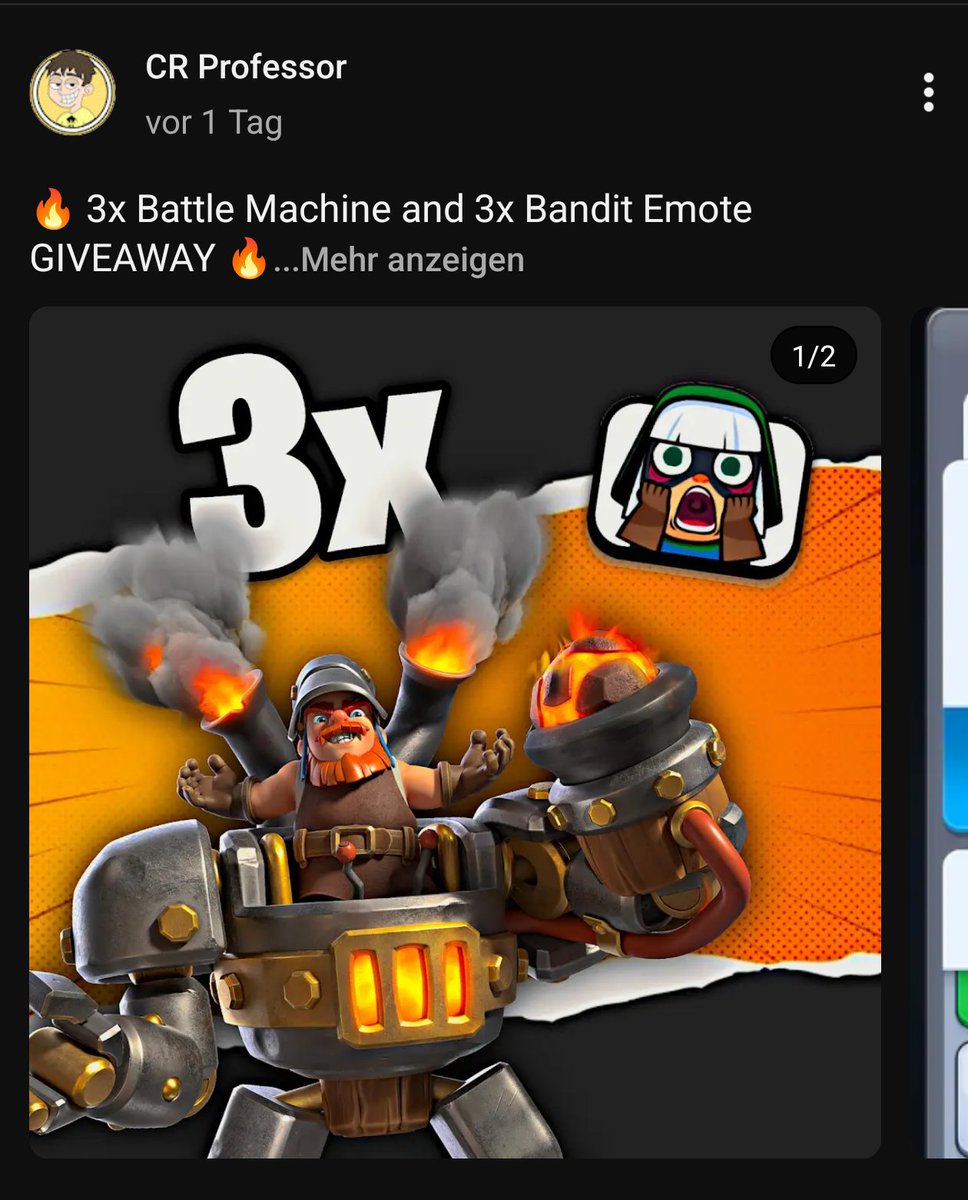 professor_cr_'s tweet photo. Hosting a GIVEAWAY on my YT Channel 👀

🔗 Here is the link if y'all wanna join:
https://t.co/4bEZdhuWVW

👉🏻 3x Battle Machine
👉🏻 3x Bandit Emote

#Giftedbysupercell https://t.co/5Jz8vHwRPk