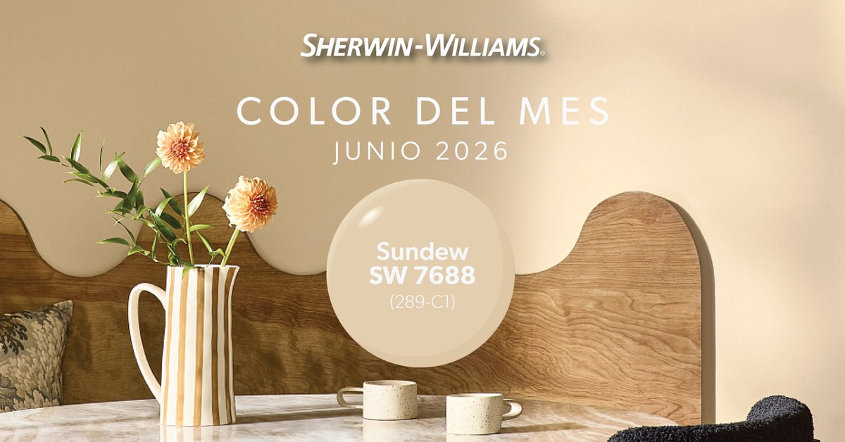 SherwinCA's tweet photo. #Junio se pinta con #Sundew SW 7688, un neutro cálido con subtonos dorados, ideal para salas y comedores llenos de luz. #ColorDelMes https://t.co/x3COuFsx8x