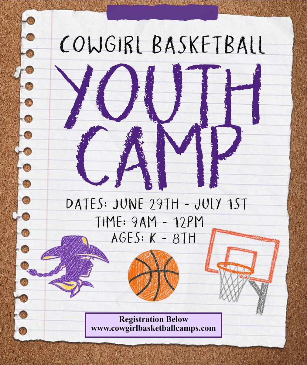 cowgirl_bball's tweet photo. Come Camp with the Champs! 🏀🤠
Sign up here: https://t.co/fsmDQ6A0NQ https://t.co/YyNN7eCIQV