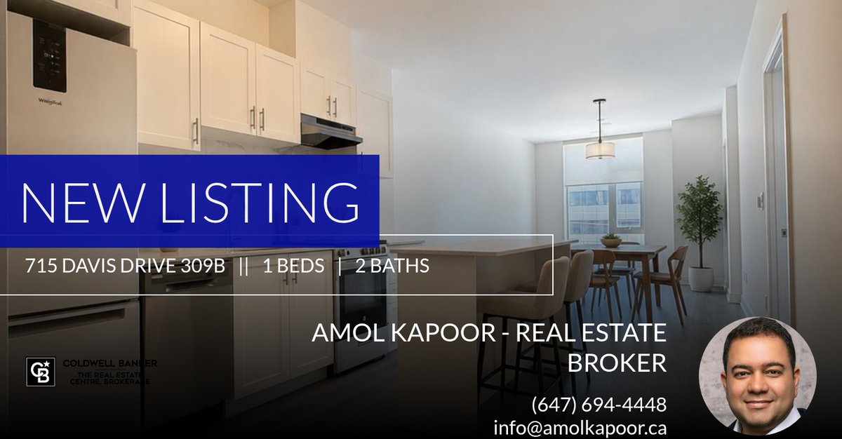 RealtorAmol's tweet photo. 📍 New Listing 📍 Take a look at this fantastic new property that just hit the market located at 715 Davis Drive 309b in Newmarket. Reach out here or at (647) 694-4448 for more information!

Listed by RAY NICOLINI

Call/text/email ... https://t.co/Nz0v1DJy6t https://t.co/anmfXeW22i
