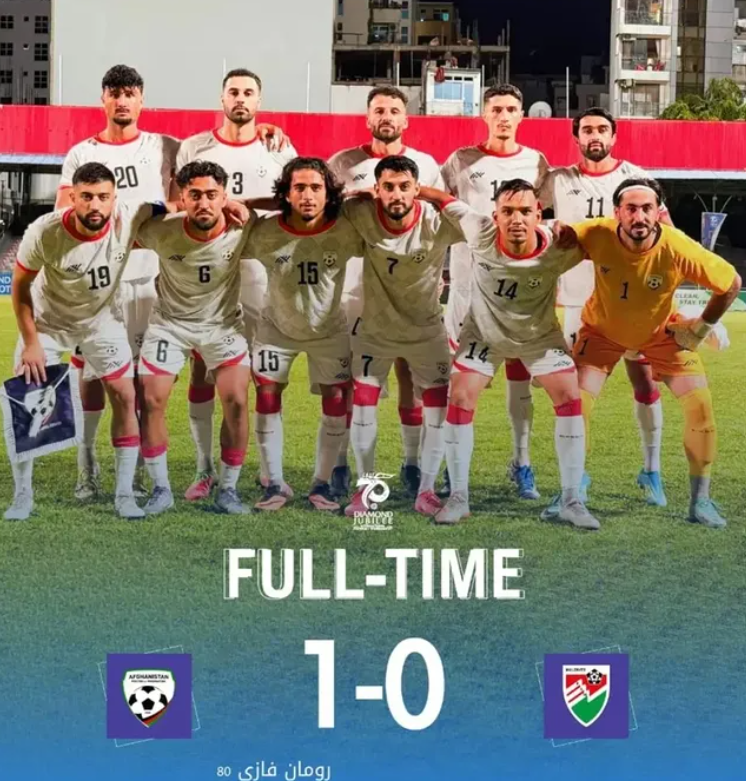 pakfooty's tweet photo. RIVAL WATCH

Afghanistan beats Maldives 1-0 which gives them their first win in 2 years, honestly a pretty even game but afghanistan has that one X factor in Nabizada and honestly it ain't looking good for Pakistan.

what happened has happened, we need to do sum against maldives. https://t.co/h7jOqSVWQk