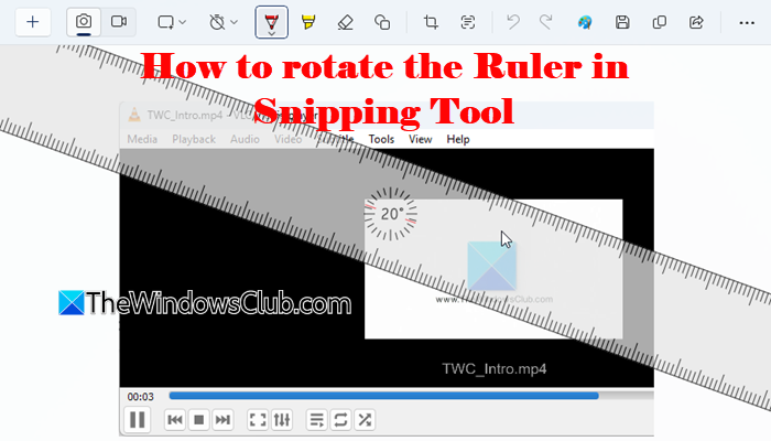 TheWindowsClub's tweet photo. How to rotate Ruler in Snipping Tool of Windows 11 https://t.co/UguBuOpRC0 https://t.co/41mwQOXKko