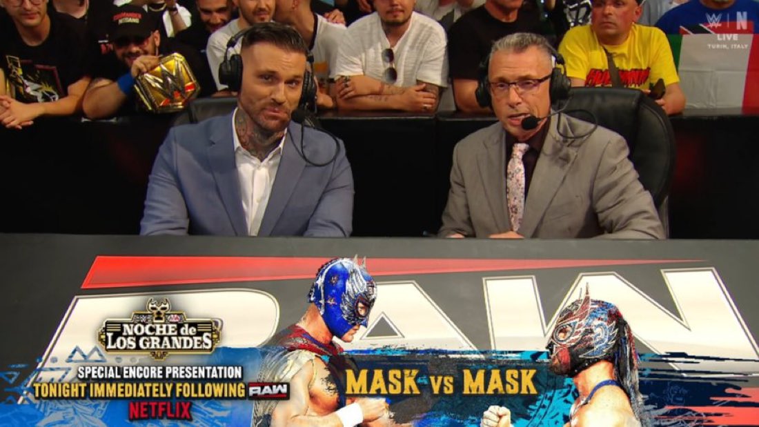 TruePrinceOfPro's tweet photo. THE MASK VS MASK MATCH WAS SO GOOD THAT THEY'RE REPLAYING IT ON NETFLIX AFTER RAW!?!! That's a huge win for AAA &amp; I really hope it brings in more viewers to the product! #WWERaw https://t.co/I2s8WOfDX6