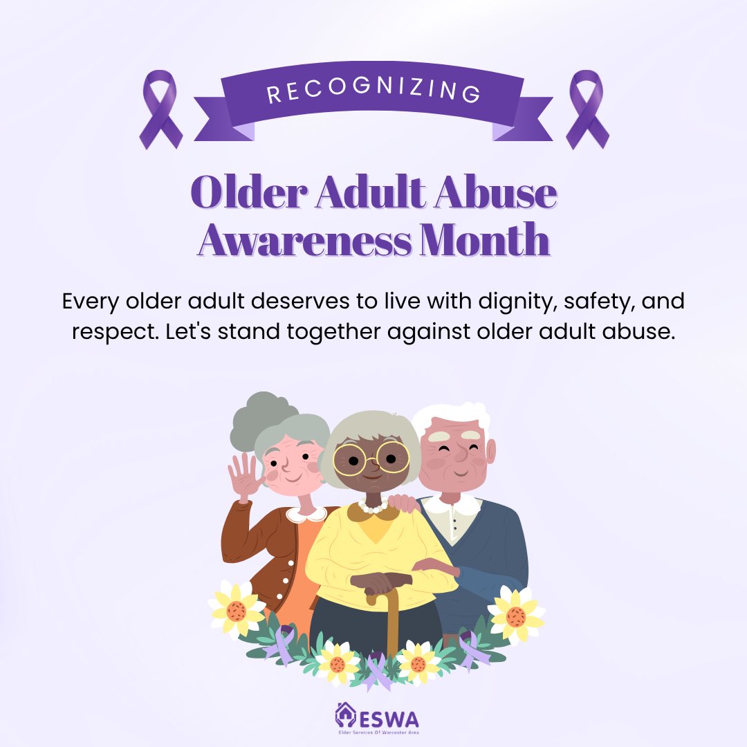 ESWAorg's tweet photo. Today we kick off Older Adult Abuse Awareness Month 💜
At ESWA, we believe every older adult deserves safety, dignity, and respect. Join us by taking the Purple Ribbon Pledge and helping raise awareness.
🔗 Visit the link in our bio to sign the pledge and access resources. https://t.co/S7oZFIGcW9