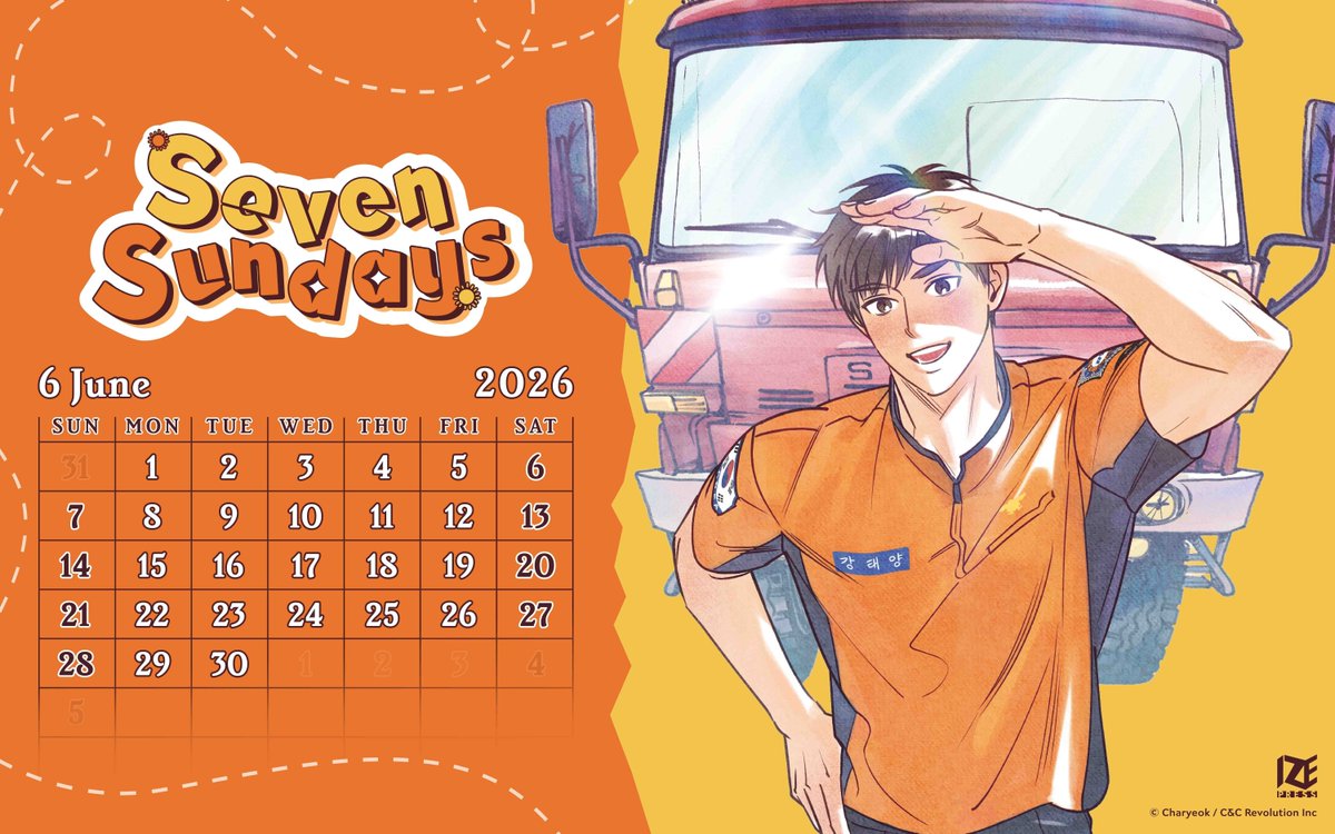 izepress's tweet photo. It's time to jump into a fiery summer with plenty of hot boys~ ❤️‍🔥 

This June, decorate your devices with our sexy firefighter calendar wallpapers featuring our upcoming Boys Love manhwa, Seven Sundays! Download these calendars today! https://t.co/ji0ceofslj https://t.co/jMZKUGcsDg