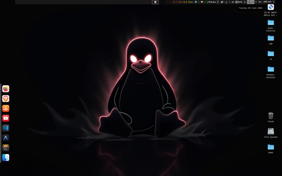 lemme_Ace's tweet photo. Not the most expensive setup.

Just enough to learn, build, and ship.🐧

#Linux #Programming #Coding #Developer #OpenSource #StudentDeveloper #BuildInPublic #WebDev #Python #Git https://t.co/FJ4yj0HXEx