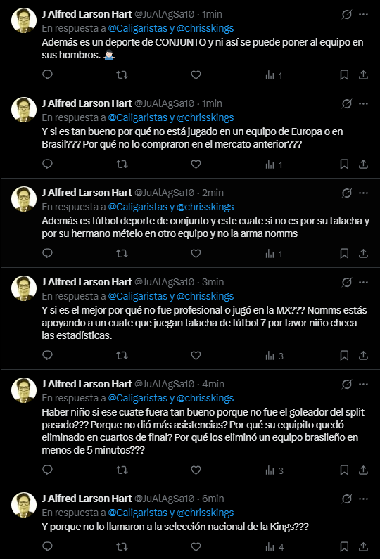 Caligaristas's tweet photo. @JuAlAgSa10 @chrisskings Ufff se ve que traes bien atorado el coraje de que la talacha del peluche haya vacunado a los "All Stars", la mayoría de preguntas ya te las respondieron pero solo tiras hate por tirar, estamos hablando de fut 7 y metes profesional, mejor medícate y por cierto se escribe "a ver" https://t.co/tWukwbpGaF
