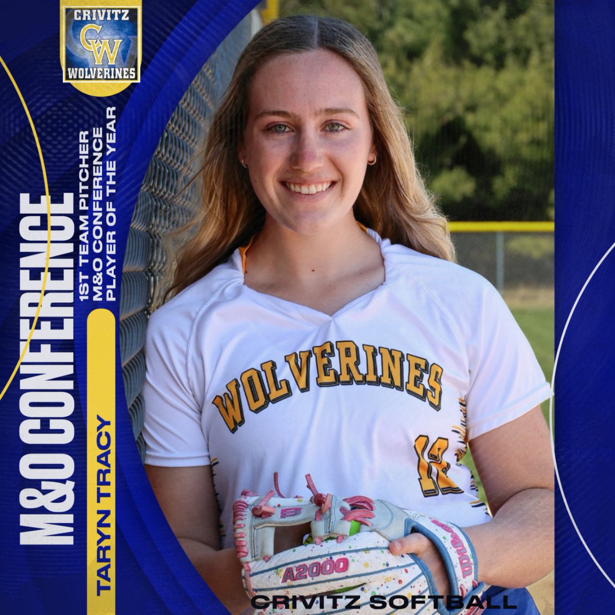 CrivWolverines's tweet photo. The M&amp;O Conference recently released this year's All-Conference Softball Awards.  Congratulations to members of our Softball Program on a terrific season.  #GoWolverines https://t.co/abh8zTpqaI