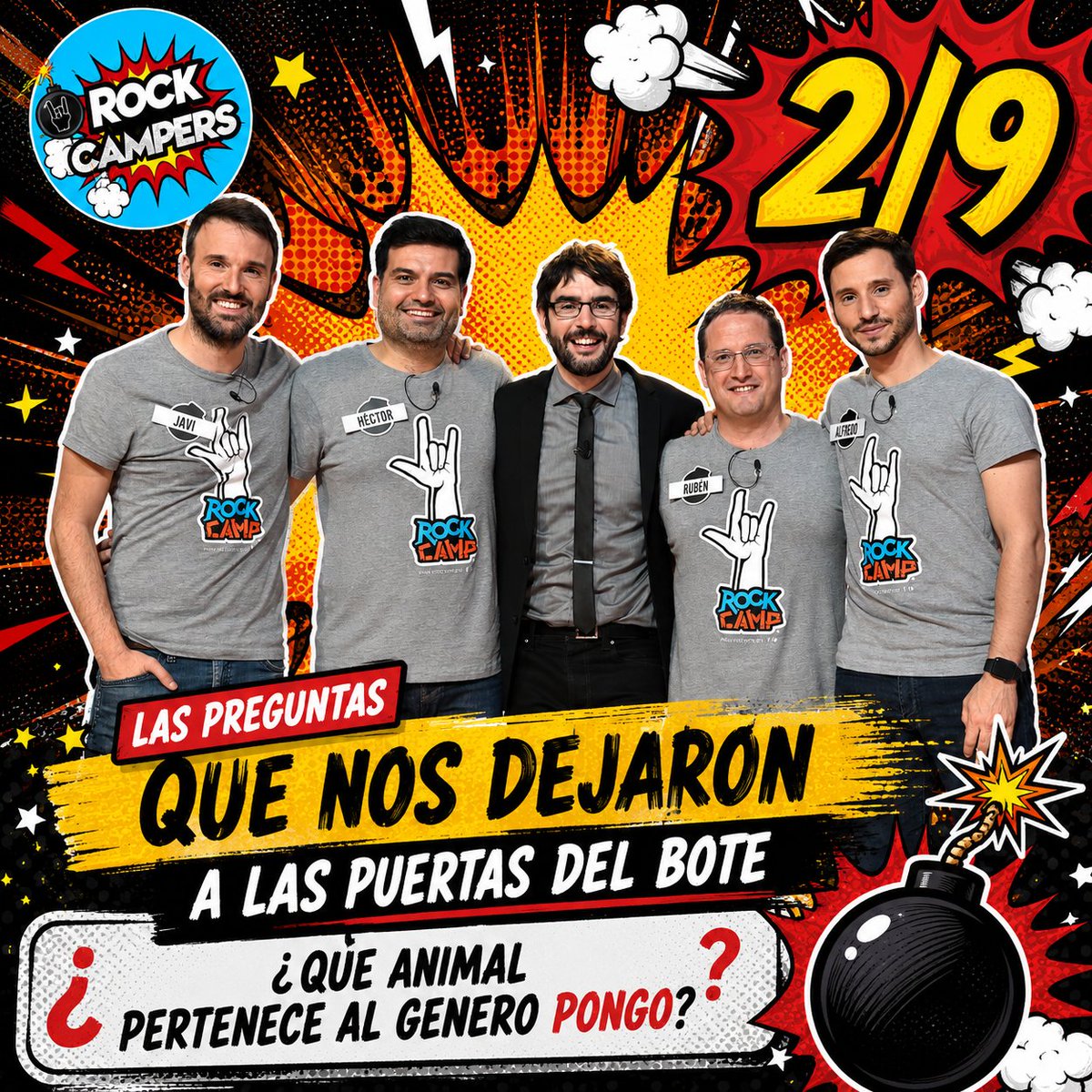 RockCampers's tweet photo. 🦧 Pregunta nº2 de las que se nos resistieron. «¿Qué animal pertenece al género Pongo?» Spoiler: nos sonaba a chino. Y nos costó otra vez el bote. 💣 La 2/9 de la serie 👇 #RockCampers10Años #A3Boom @Juliaenlaonda https://t.co/kZhsdd0lkT