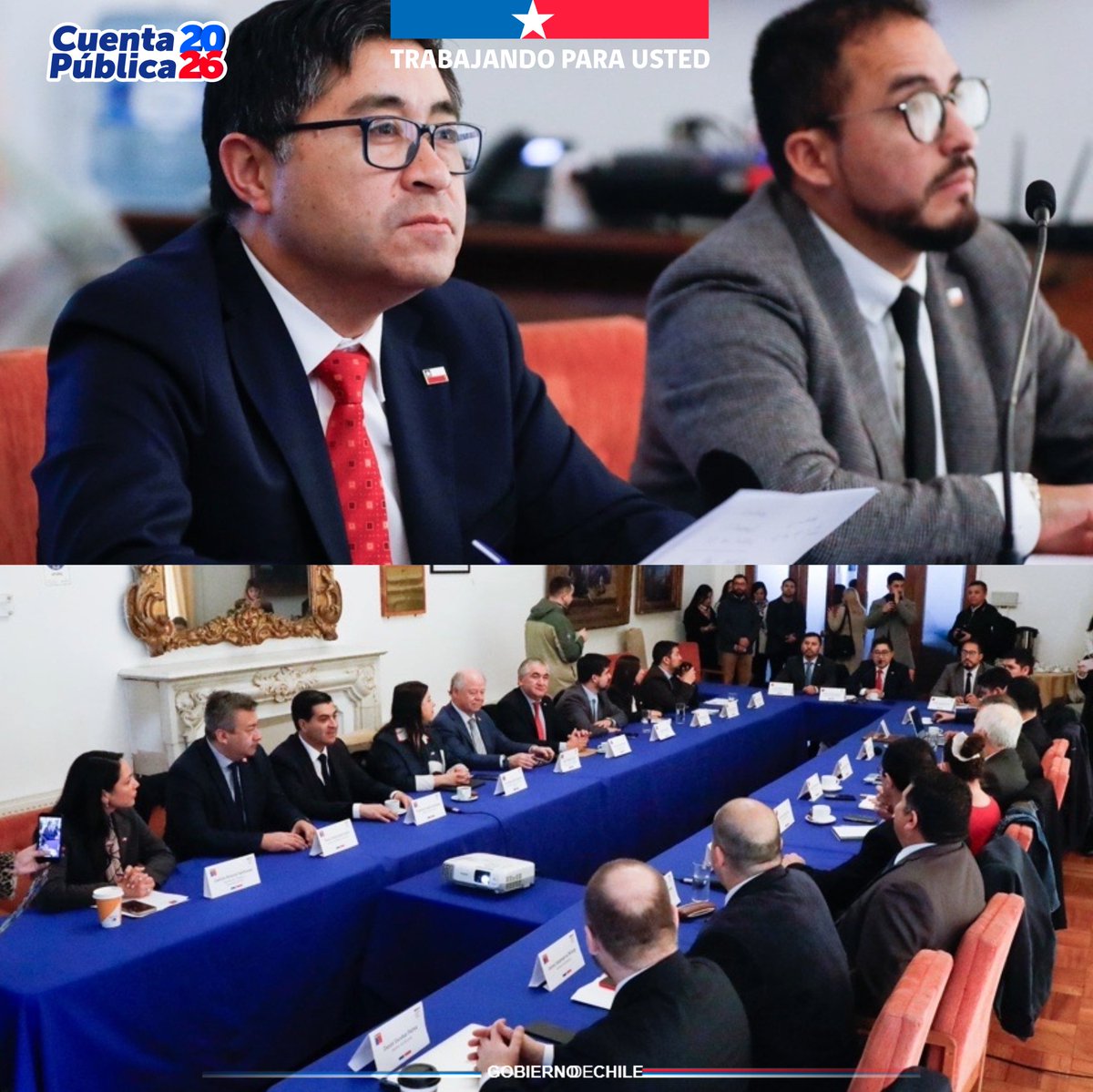 EnergiaBiobio's tweet photo. 📍Gabinete Regional del #Biobío se reunió para seguir la primera #CuentaPública2026 del Presidente José Antonio Kast.

⚡ Participó el Seremi de Energía, Javier Salamanca, destacando los anuncios para fortalecer la seguridad energética y avanzar en energías limpias.🌿🇨🇱 https://t.co/qM2LXqIlGE