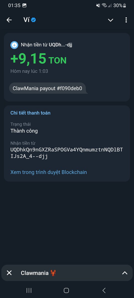 LooTran's tweet photo. Just got my 3rd payout from Clawmania ✅

This is why I always join TON projects early instead of waiting for influencers to post about them later.

Passive farming + real rewards = worth testing 👀

https://t.co/FD8XBlsfpf

#TON #GameFi https://t.co/wFsBEpGLGq