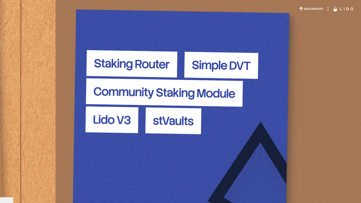 ssv_network's tweet photo. . @LidoFinance has made many major contributions to Ethereum.

Staking Router, Simple DVT, CSM, Lido V3 & stVaults all make staking more open & resilient.

The Community Staking Module (CSM) has 500+ permissionless operators & 8%+ permissionless staking share.

This is where SSV Network comes in.
