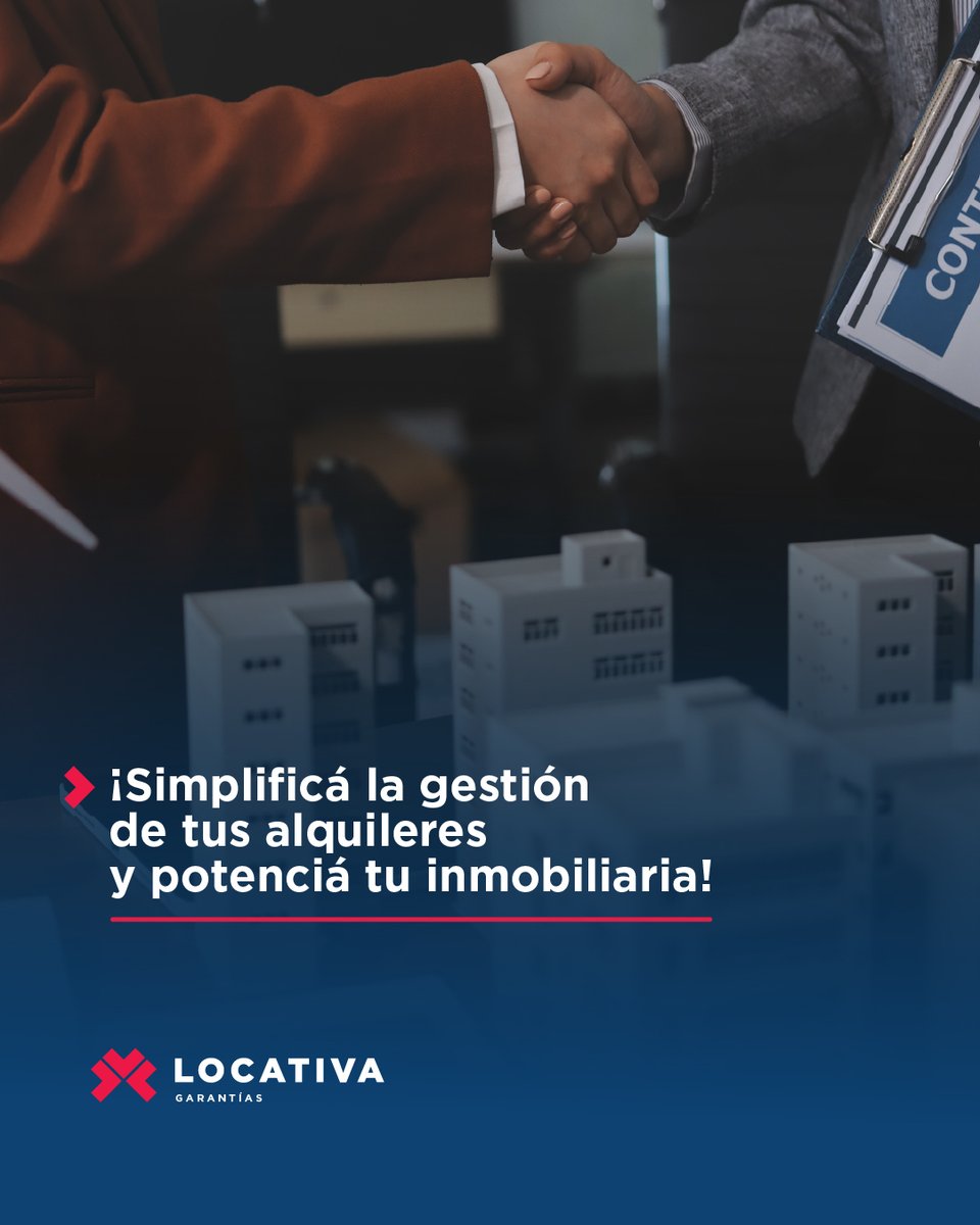 LocativaOk's tweet photo. En Locativa diseñamos soluciones que eliminan la burocracia y agilizan cada etapa del proceso de alquiler. 🏠✅
¡Dejá atrás las complicaciones de las garantías tradicionales! Elegí un aliado estratégico que impulsa tu crecimiento.🚀 https://t.co/n6hw5e9LoD