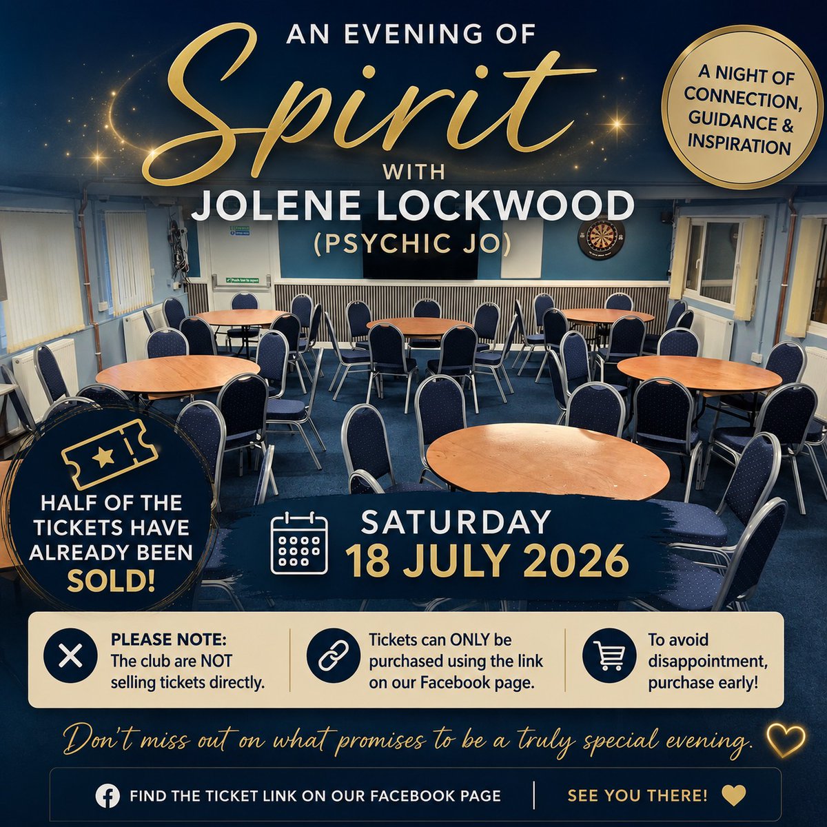 penycaefc1's tweet photo. Our Evening of Spirit with Jolene Lockwood (Psychic Jo), taking place on Saturday 18th July 2026, and there are only 30 tickets left

More Details: 👇👇
https://t.co/Zrhn0RnO4v

💙 Our Crest, Our Club, Our Community, Our Cae 💙

#WeAreTheCae I #MoreThanAClub https://t.co/oTmThxopLA