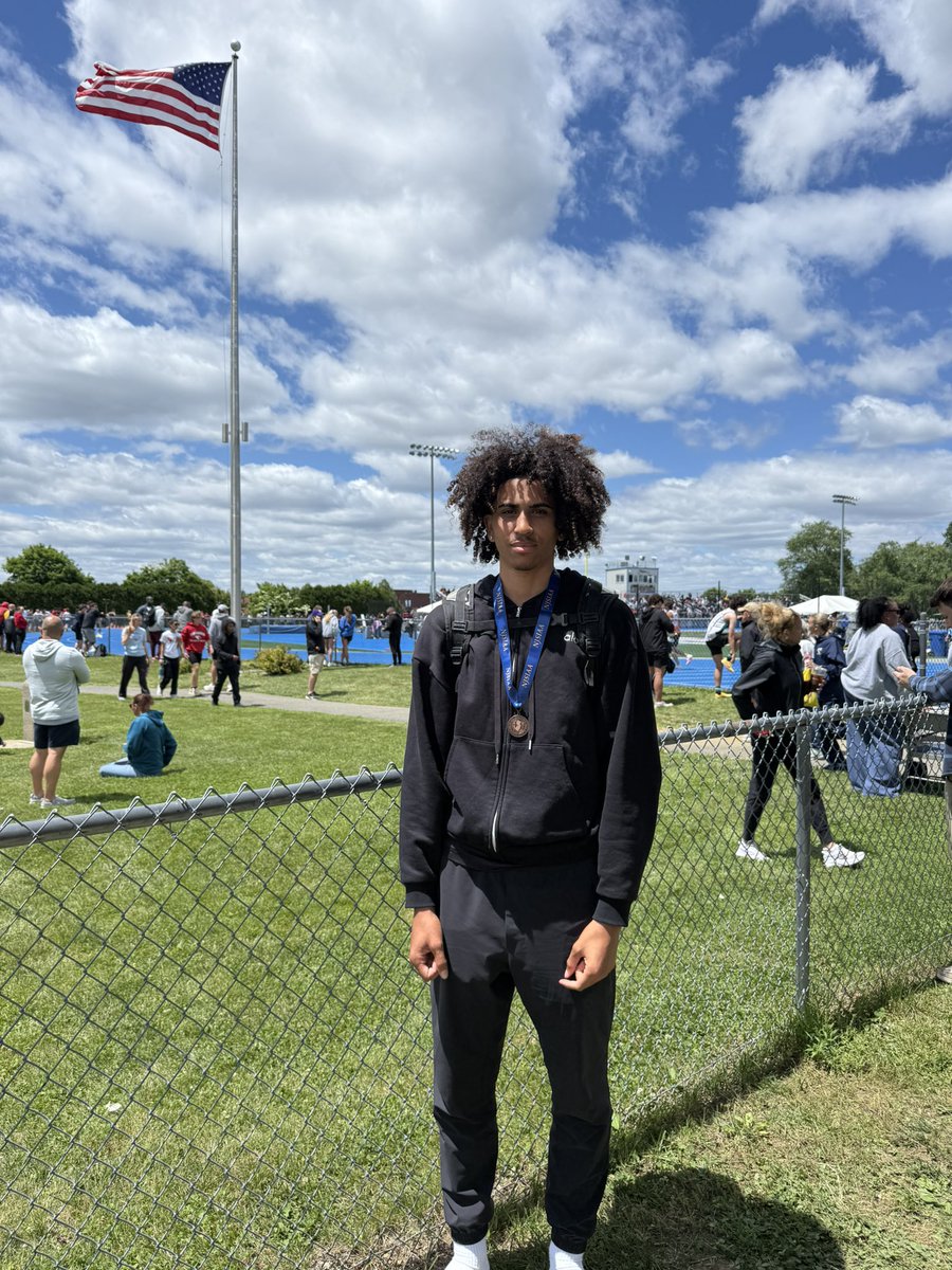 ManchesterRHS's tweet photo. NJSIAA Group 2 Championships recap: 
Congratulations to Jayden Rosario on earning 6th place in High Jump and bringing home a medal against some of New Jersey’s best competition. Your hard work, dedication, and determination all season long have paid off!! https://t.co/EEVrn4yR7m