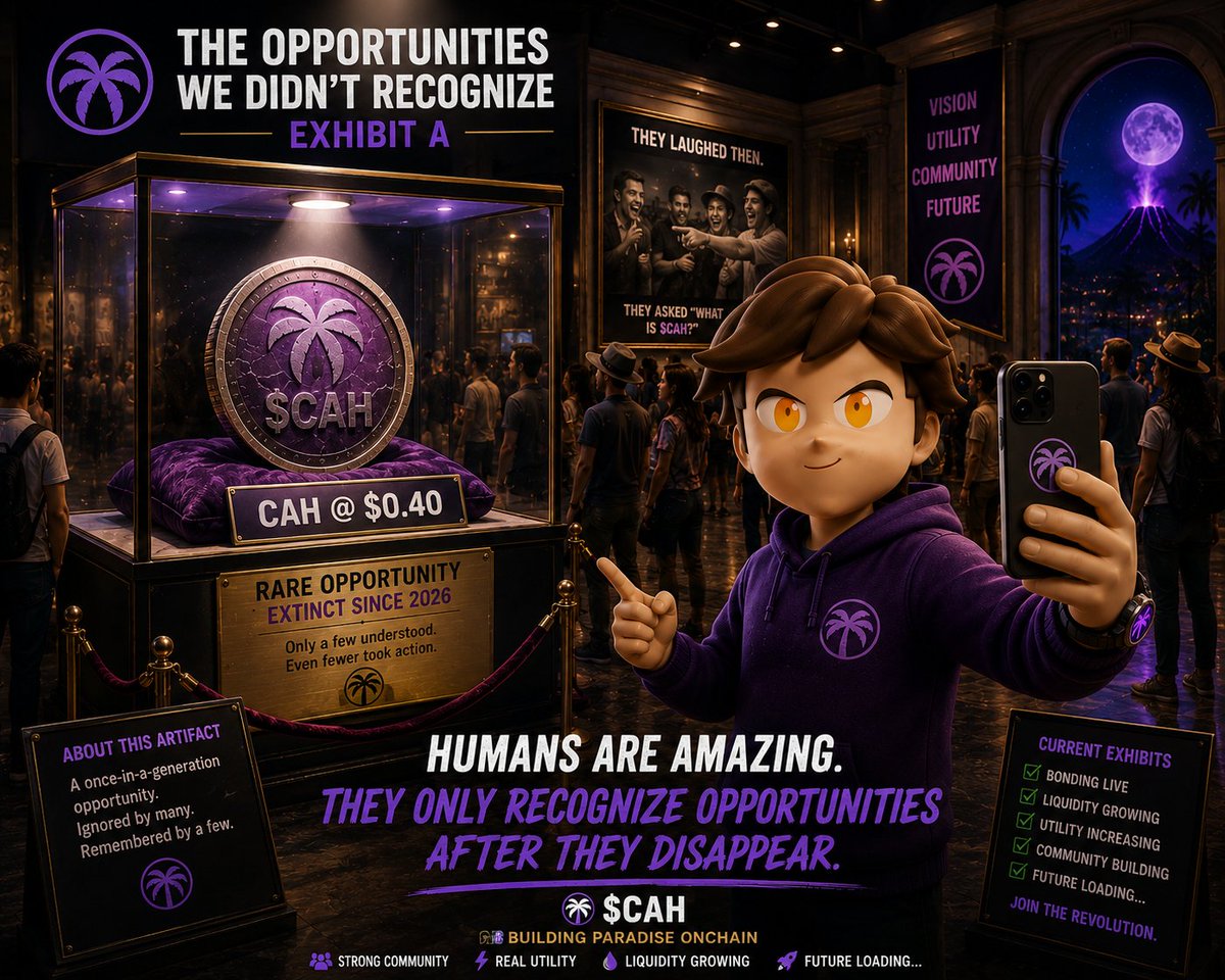 KarmaPulse0's tweet photo. The best opportunities never look obvious in real time.
That's why most people miss them.
🌴 $CAH #CAHmunity @moontropica 

One repost today might save someone from saying:
"I wish I had paid attention."
🌴 $CAH
😎 https://t.co/OwUvtrRRko