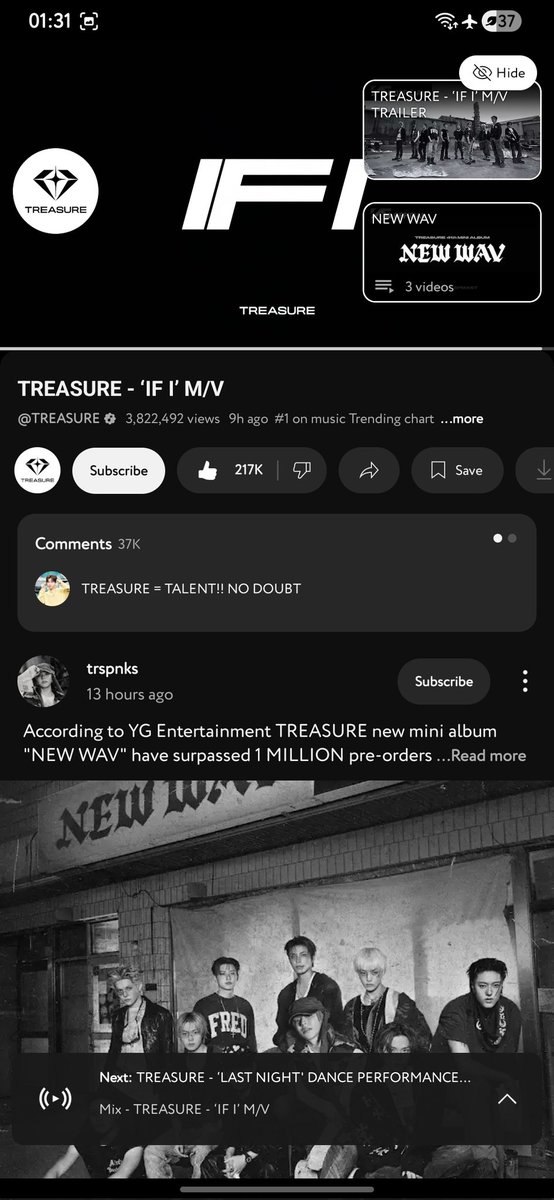 librienne's tweet photo. @crazylilpuddin Thank you udah ngadain GA, kak. Aku izin ikutan yaaa<3 Done all rules, udah streaming di tv juga dari tadi sampe keluarga ikutan nonton😭☝🏻 Semoga uri trejo bisa encore dan chartnya bagus-bagus semua yaaa, aamiin.🥺🫶🏻 https://t.co/TBhmSNlCAs