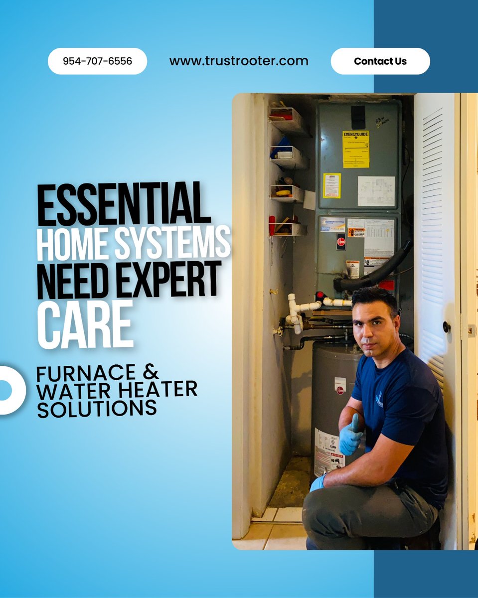 trustrooter's tweet photo. Your residential HVAC system works hand in hand with essential home equipment like your furnace and water heater to keep your space comfortable year-round. 

https://t.co/vUFpk3CNwX 

#plumbing #plumber https://t.co/tnjSqDiUk1
