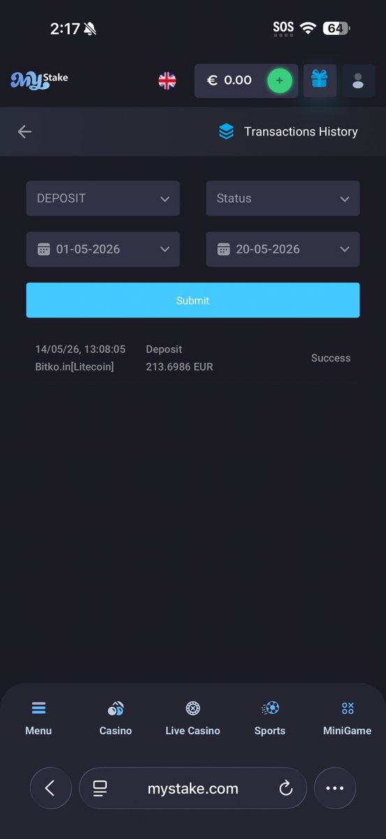 thatguy3lvis's tweet photo. @Mystake_Casino I wouldnt reccomend anyone use  this site, deposited 400 euros and didnt get the 10% monthly. They have no explanation or anything i never withdrew any money. https://t.co/tHjkgk6W4N