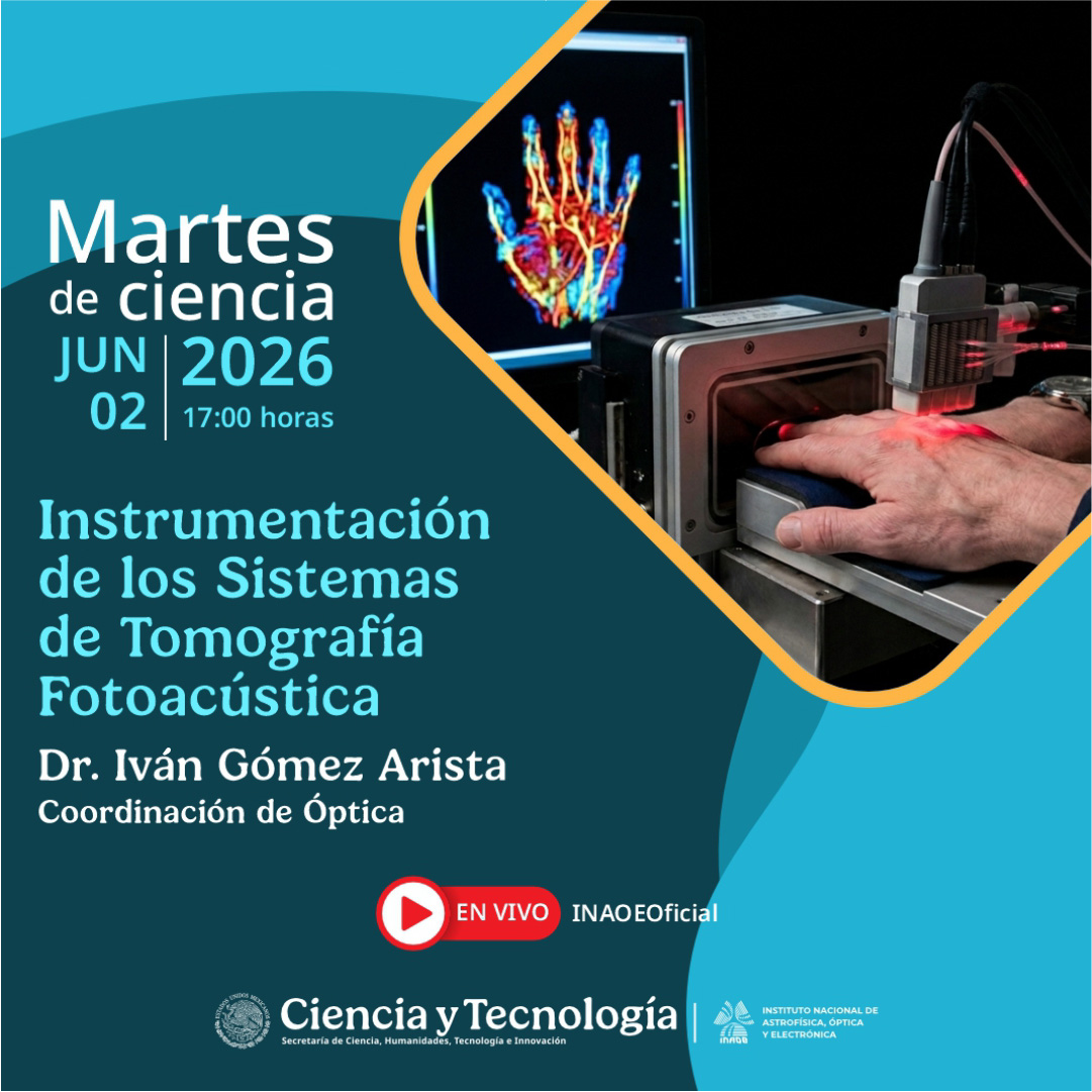 inaoe_mx's tweet photo. Mañana en el #MartesdeCiencia con el INAOE el Dr. Iván Gómez Arista impartirá la conferencia "Instrumentación de los Sistemas de Tomografía Fotoacústica"

📆  2 de junio
🕘 17:00 horas.
💻 Transmisión en vivo
🔗  https://t.co/PpqHfVBDsO https://t.co/UOD3vOykJj