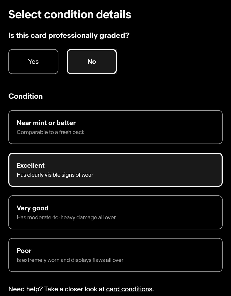 KellectorLLC's tweet photo. @KodyKennedyKK You sell cards on ebay why act like you don't know about their condition guidelines? https://t.co/fhEYY4X6Pw