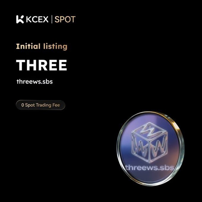 guidosalernoa's tweet photo. #KCEX Initial Listing! Enjoy zero fees on spot trading.

$THREE  is building the next generation digital layer for the internet. Deposits are now open.
THREE/USDT trading starts on June 1st, 2026 at 2pm40 pm (UTC). The portal is available at https://t.co/JUYBP61A5d.
#Solana https://t.co/N8aiGbI1YU