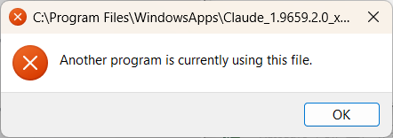 VictorWilsonDev's tweet photo. @bcherny @ClaudeDevs @claude_code 

Is there some way to work around this? It's been happening for a while and it's frustrating to need to reboot to update the desktop app. https://t.co/UgxeBCZS4x