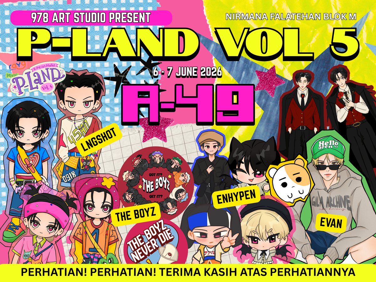 nine78thingz's tweet photo. 978artstudio Catalogue for #PLandVol5 #PLandArtMarket 🪅
⏰️ 6-7 Juni, A49! (both days) 
📍Nirmana Falatehan, Blok M

✅️ Available OTS &amp; mail order
Mail order: 1-8 Juni 2026
🛒 ENHYPEN,THE BOYZ, LNGSHOT, EVAN, etc.
#plandvol5_catalogue

catalogue ⤵️ https://t.co/s04KlGQn7Z