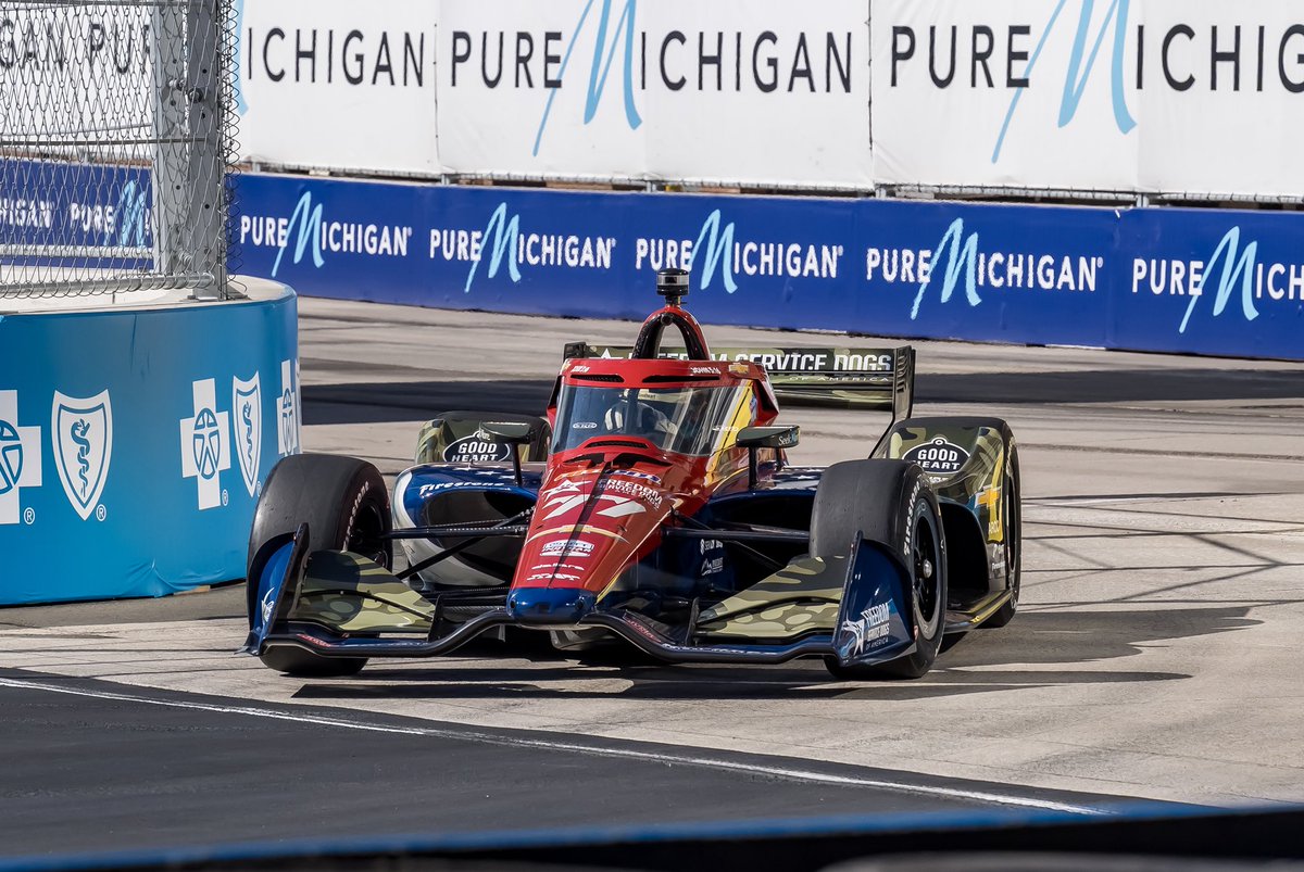 sting_ray_robb's tweet photo. Worked our way up 10 spots to finish P14 at the @detroitgp. 

Great job to the team for working through some technical issues majority of the weekend. We made the most of the on track running and kept our heads up. Proud of the 77 crew! 

Let’s build from here. 👊🏼
@GoodheartVet https://t.co/M5lVlr725a