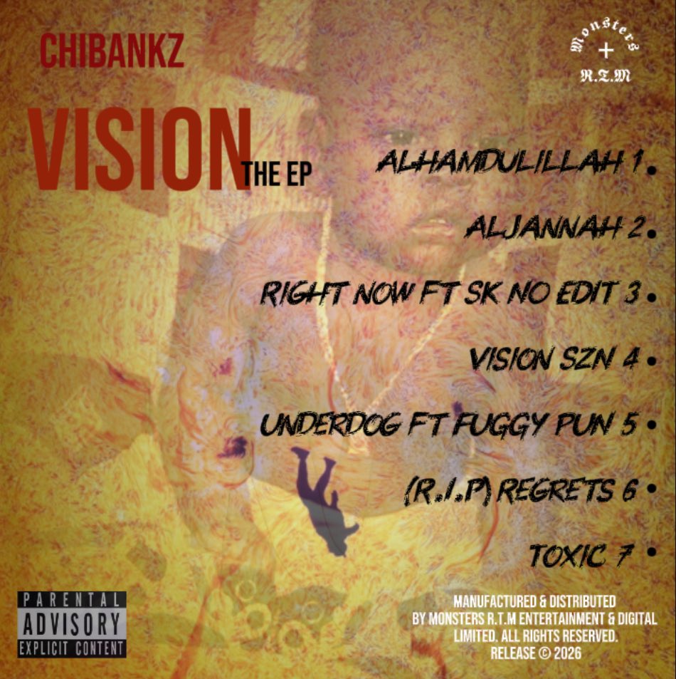 chibankz05's tweet photo. This is the result of my Late night studio sessions, my moods, my thoughts,
the past lives of my loved ones.
This is the voice of everything I couldn’t Say out Loud!
VISION EP IS OUT NOW 
WORLDWIDE🌍‼️⚡️

W/ my brothers @SKNoEdit @fuggy_pun https://t.co/z0CHulrY3y