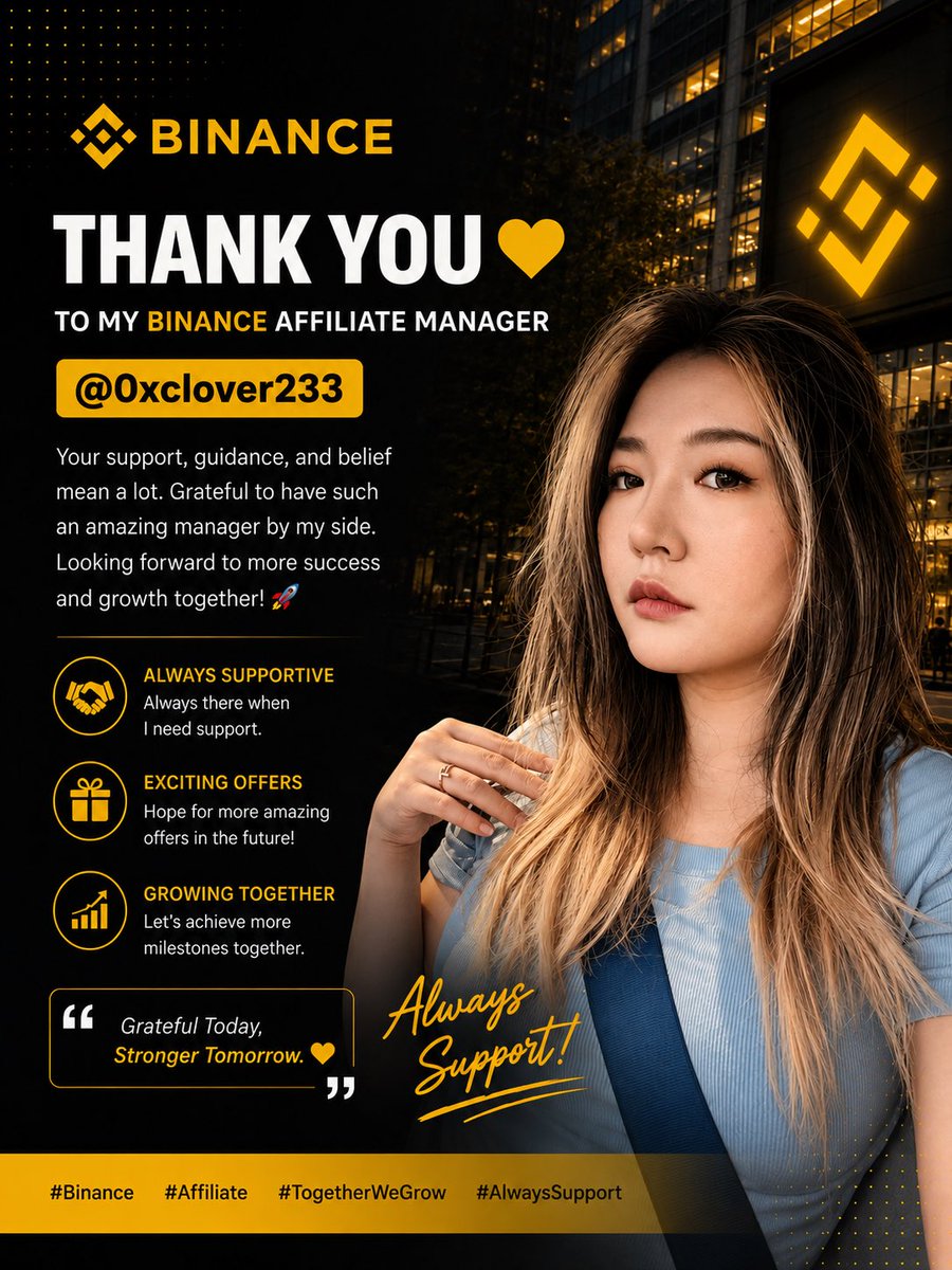 EarningRashu's tweet photo. Huge appreciation to my Binance Affiliate Manager @0xclover233 

Thank you for the continuous support, guidance, and amazing opportunities. Your dedication truly motivates creators like us to grow stronger every day.

Truly grateful for the amazing support and quick response. Looking forward to more exciting offers and long-term success together 

Always supporting the community 
#Binance  #Affiliate #Crypto