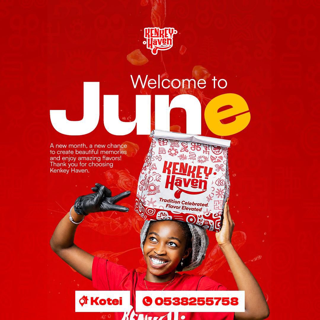 kenkey_haven's tweet photo. Welcome to June with Kenkey Haven! ❤️

A new month means more of the authentic taste you love, exceptional service, and unforgettable dining experiences.

Thank you for choosing Kenkey Haven where tradition is celebrated and flavor is elevated.

#Kenkeyhaven https://t.co/JhRQ2Eofzz