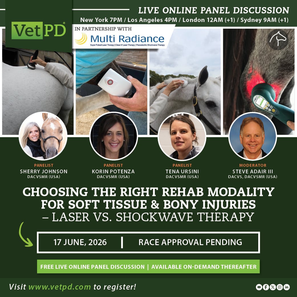 MultiRadiance's tweet photo. Join @VetPD for a live roundtable discussion exploring the comparative strengths, mechanisms, and ideal use‑cases of therapeutic laser and extracorporeal shockwave therapy in equine medicine 🐎

Email info@vetpd.com to save your free spot today 📨 https://t.co/0mfR6ubwXO
