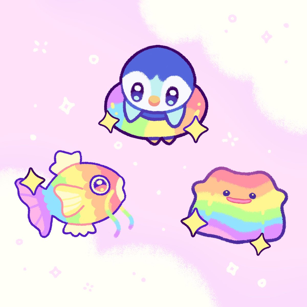 _binnybun_'s tweet photo. happy pride! 🌈 here's some pokemon friends 🌟 https://t.co/HlYax3VtO7