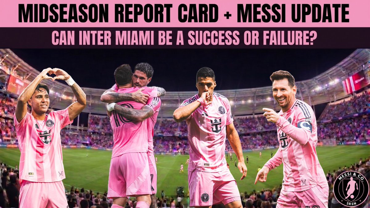 MessiandCo's tweet photo. 🚨 NEW MESSI &amp; CO LIVE TONIGHT 6PM 🚨

🐐 Latest Messi update! Is Inter Miami's season a SUCCESS or FAILURE so far? 🤔

We're handing out MIDSEASON GRADES for Messi, Suárez, De Paul, Berterame, and more.

Join us LIVE at 6 PM EST - https://t.co/g2eR1zS4fJ

#InterMiami #Messi #MLS https://t.co/pucIZQPZDD