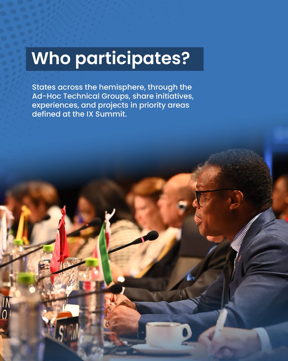 SummitAmericas's tweet photo. The Database of Initiatives of the IX Summit of the Americas continues to grow.

Recently, Argentina, Brazil, Guyana, and Mexico added new contributions, further strengthening this platform for the exchange of experiences and best practices.

The Database currently brings together 156 initiatives shared by 15 countries, through which they advance the implementation of the commitments adopted at the IX Summit of the Americas.

The initiatives are developed across five priority areas:
🔹 Democratic Governance
🔹 Digital Transformation
🔹 Health and Resilience
🔹 Our Sustainable and Green Future
🔹 Clean, Sustainable, and Renewable Energy

The Database of Initiatives serves as a key tool to facilitate hemispheric cooperation and showcase concrete actions promoted by participating States.

🔗 Explore all initiatives here:
https://t.co/ckihU8ZYH9