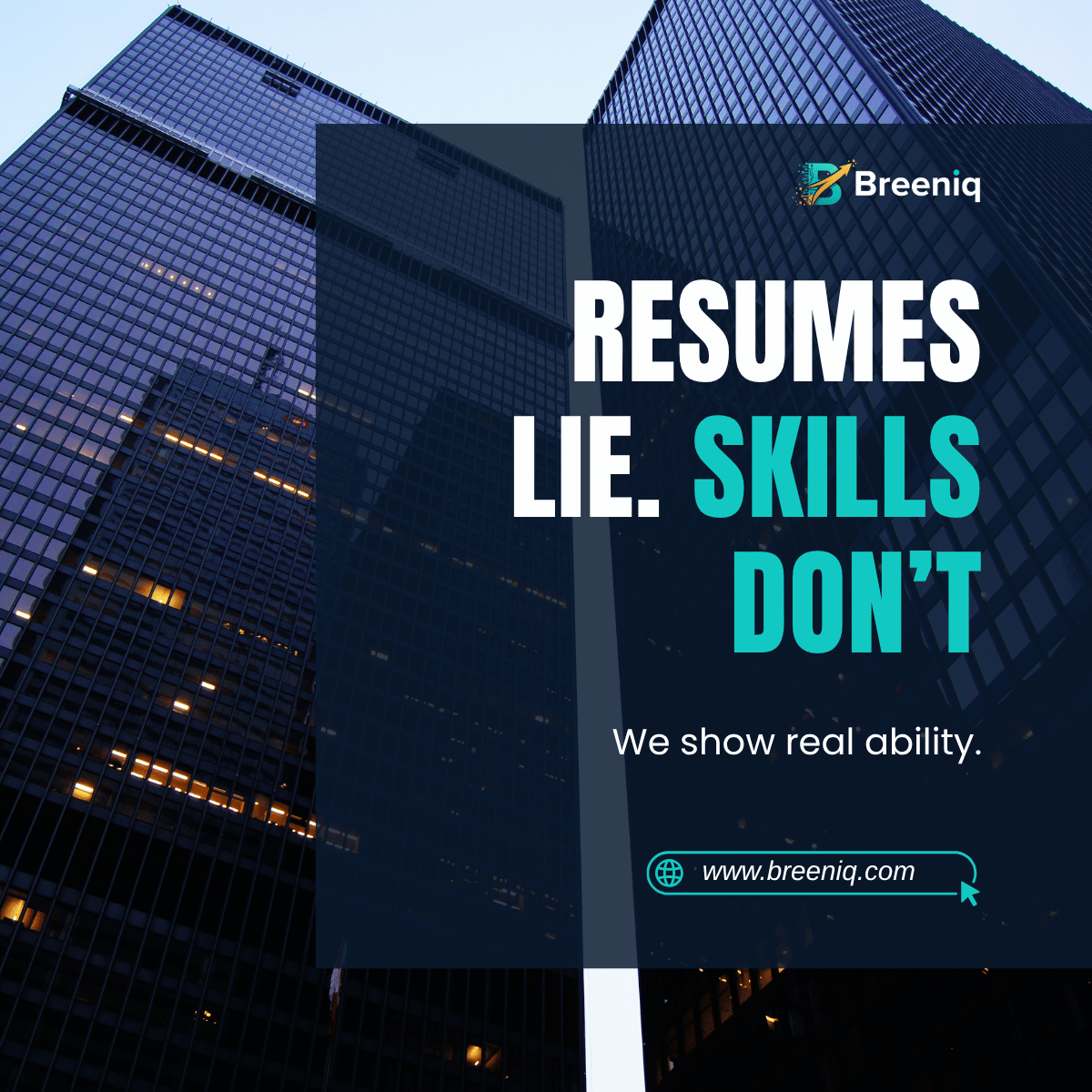 BreeniqHQ's tweet photo. Resumes lie. Skills don’t.
We show real ability.
#Breeniq #Education #Employment #Employer #Learning #Hiring #Talent #Talents #ArtifiicialIntelligence #AI #Tech #Technology https://t.co/MvUrqxQ3DW