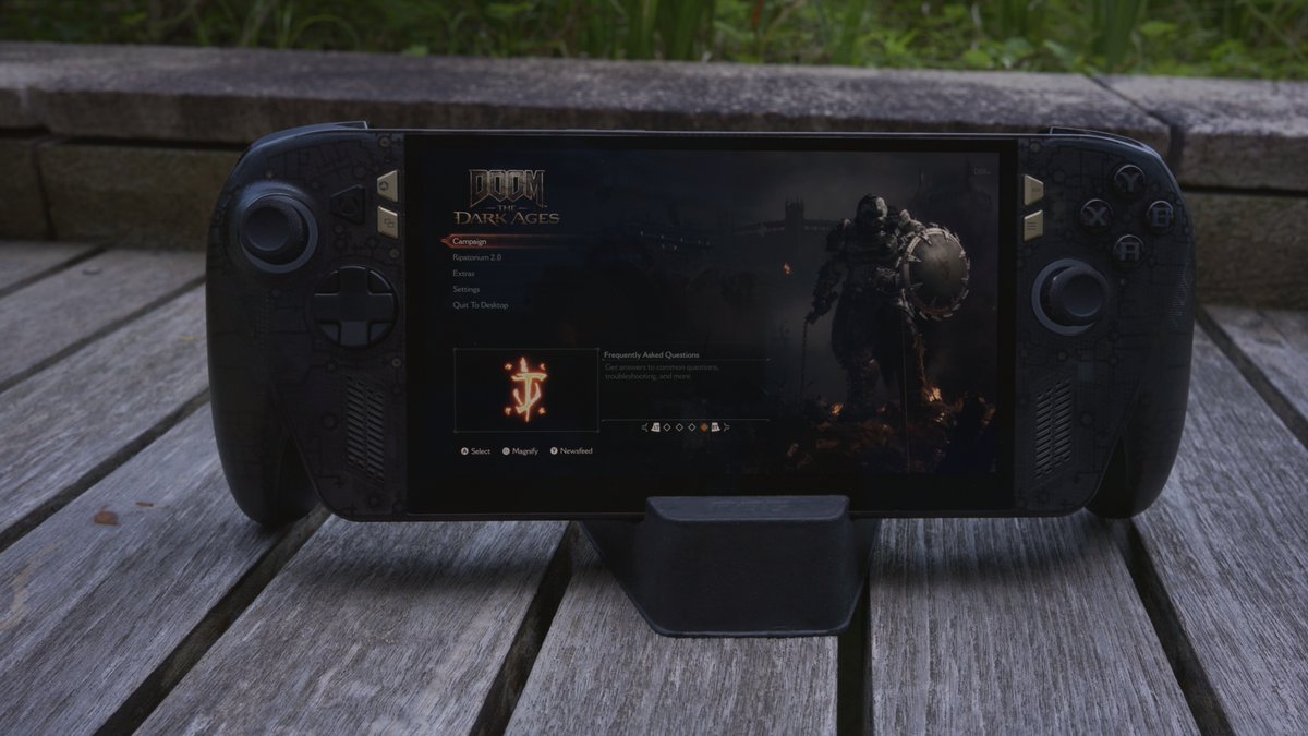 baldlyrudy's tweet photo. I spent 3 hours with the ASUS ROG Xbox Ally X20 and its engineers under NDA yesterday. 

Here's what I found: 

-OLED Screen is absolutely gorgeous and bright w/ HDR on (1400-nits)
-The transforming D-Pad is awesome, and feels solid for fighting games (only played Street Fighter 3 Strike for testing)
-Rubberized grips feel great, but might not be for everyone
-TMR to avoid stick drift is smart
-Glowing green Xbox Logo on button is a nice touch
-Now supports microSD Express Cards
- The buttons and improved domes make it feel much nicer to play
-Improved ventilation helps keep the panel even cooler than the Xbox Ally X
-Improved haptic feedback in triggers
-Gold accents to celebrate 20th anniversary 
-As of now, it can only be purchased in a bundle with XREAL R1 XR Glasses
-Price is unknown, but my guess would be $2,000

Video with a quick rundown on things is below. 👇👇👇