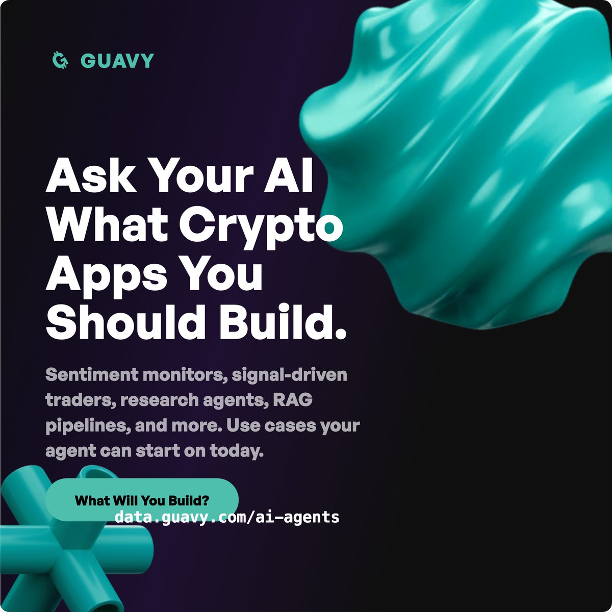 GuavySentiment's tweet photo. Ask Your AI What Crypto Apps You Should Build.

Sentiment monitors, signal-driven traders, research agents, RAG pipelines, and more. Use cases your agent can start on today.

https://t.co/OLdkJZ3GXw

#Guavy #CryptoSentiment #Crypto #Bitcoin #Trading #CryptoAnalytics https://t.co/ahPBbP3b8g